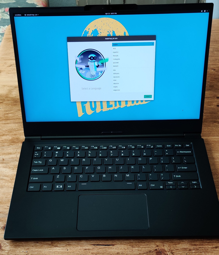 System76 Lemur Pro first boot