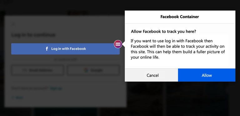 Login with Facebook Blocked