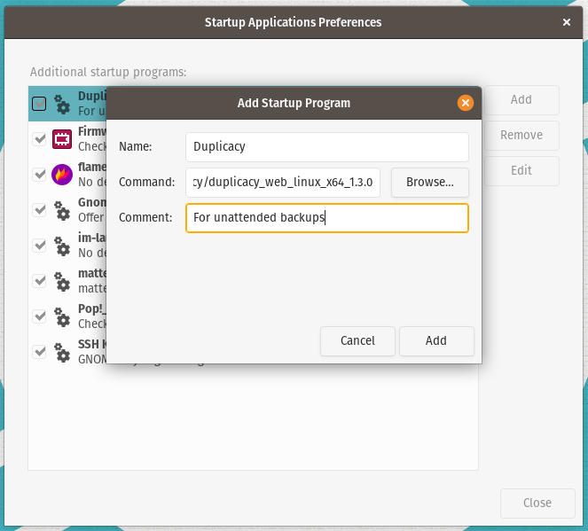 Add Startup Program