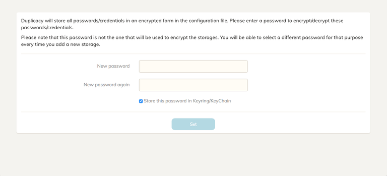 Duplicacy Web Password Entry