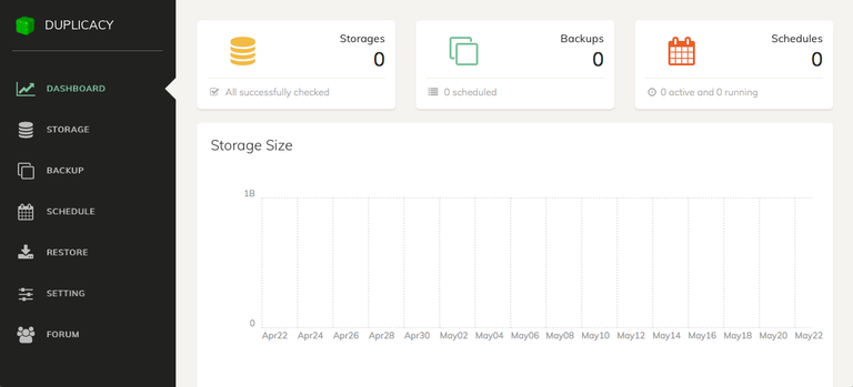 Duplicacy Web Start Up