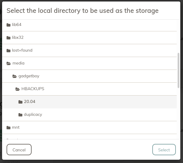 Select Storage Location for Backups