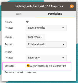 Set File as Executable in Files