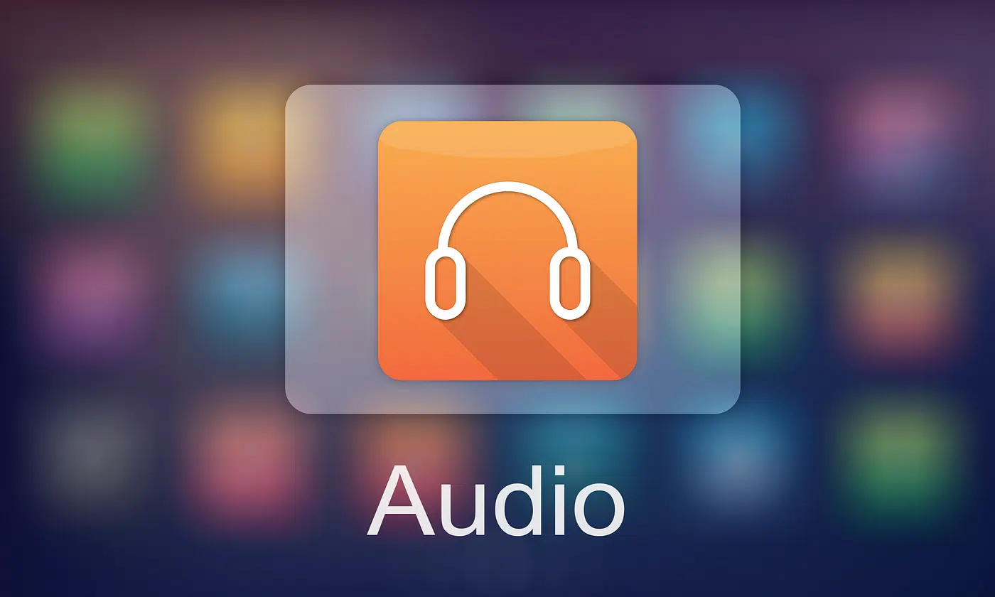 Headphones icon with the word "Audio" beneath it